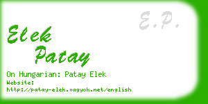 elek patay business card